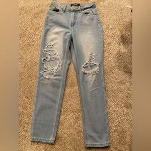 Denim Ripped Mom Jeans